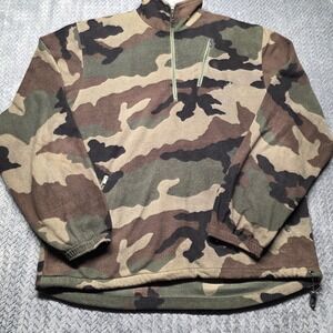 Scottevest TEC Men XL Camo Fleece Anorak Pullover Jacket Half Zip Travel Pockets